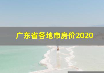 广东省各地市房价2020