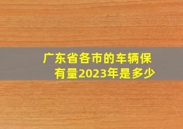 广东省各市的车辆保有量2023年是多少