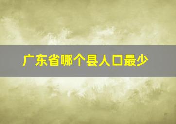 广东省哪个县人口最少