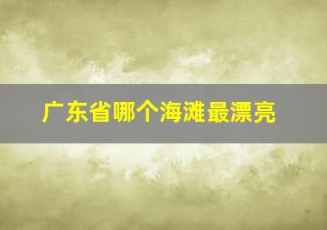 广东省哪个海滩最漂亮