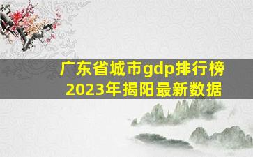 广东省城市gdp排行榜2023年揭阳最新数据