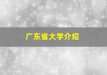 广东省大学介绍