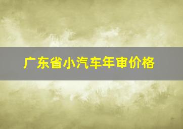 广东省小汽车年审价格