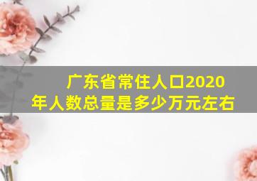 广东省常住人口2020年人数总量是多少万元左右