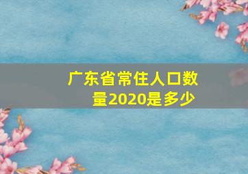 广东省常住人口数量2020是多少