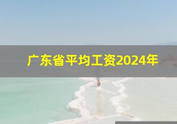 广东省平均工资2024年