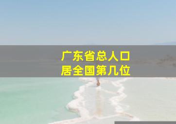 广东省总人口居全国第几位