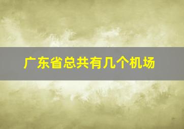 广东省总共有几个机场