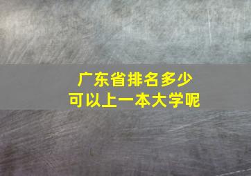 广东省排名多少可以上一本大学呢