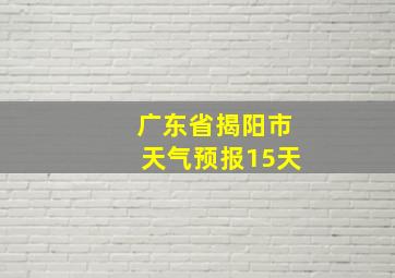 广东省揭阳市天气预报15天