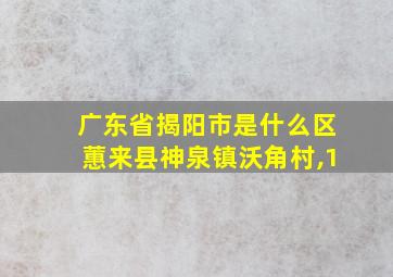 广东省揭阳市是什么区蕙来县神泉镇沃角村,1