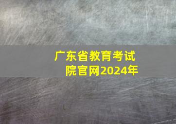 广东省教育考试院官网2024年