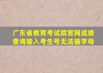 广东省教育考试院官网成绩查询输入考生号无法输字母