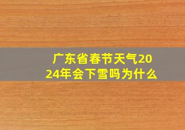 广东省春节天气2024年会下雪吗为什么