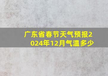 广东省春节天气预报2024年12月气温多少