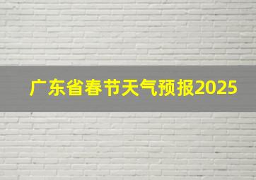 广东省春节天气预报2025