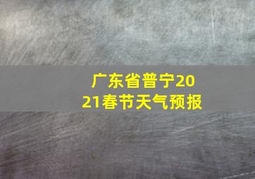 广东省普宁2021春节天气预报