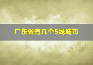 广东省有几个5线城市