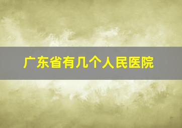 广东省有几个人民医院