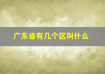 广东省有几个区叫什么