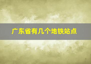 广东省有几个地铁站点