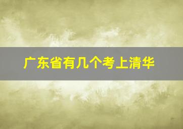 广东省有几个考上清华