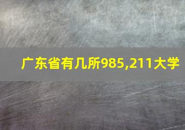 广东省有几所985,211大学