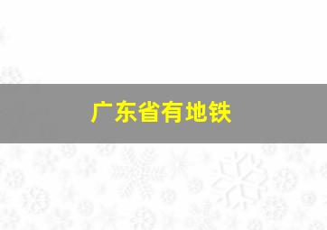 广东省有地铁