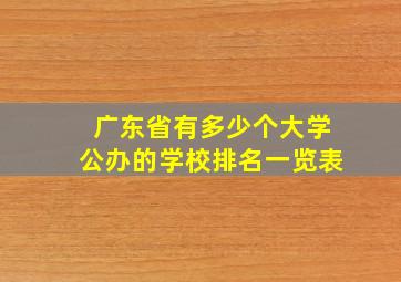 广东省有多少个大学公办的学校排名一览表