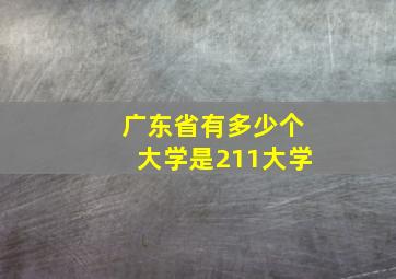 广东省有多少个大学是211大学