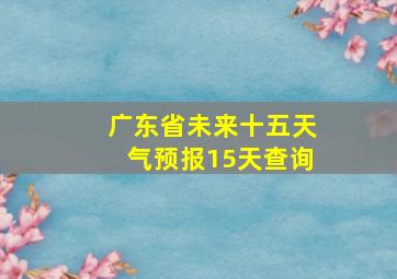 广东省未来十五天气预报15天查询