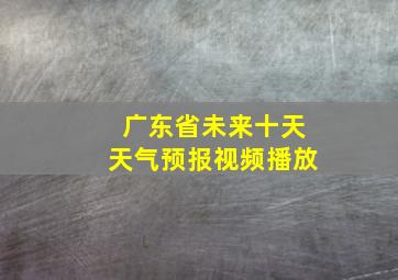 广东省未来十天天气预报视频播放