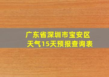 广东省深圳市宝安区天气15天预报查询表