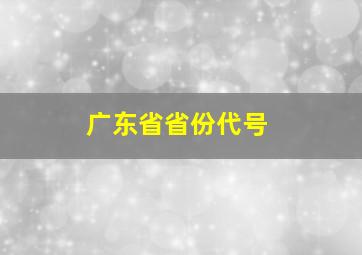 广东省省份代号