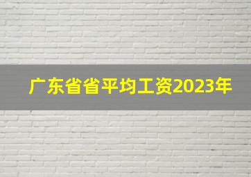 广东省省平均工资2023年