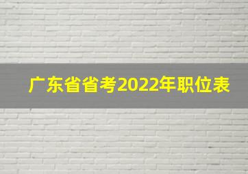 广东省省考2022年职位表