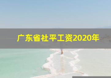 广东省社平工资2020年