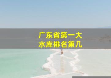 广东省第一大水库排名第几