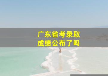 广东省考录取成绩公布了吗