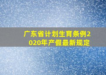 广东省计划生育条例2020年产假最新规定