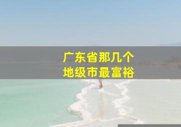 广东省那几个地级市最富裕