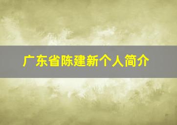 广东省陈建新个人简介