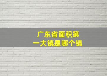 广东省面积第一大镇是哪个镇