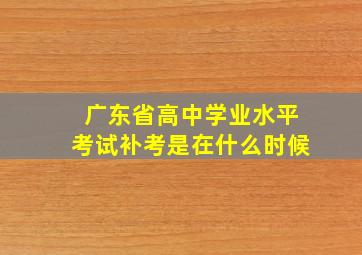 广东省高中学业水平考试补考是在什么时候