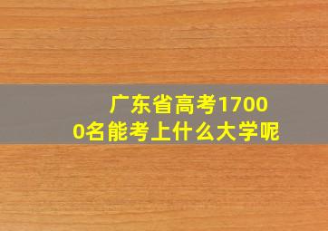 广东省高考17000名能考上什么大学呢