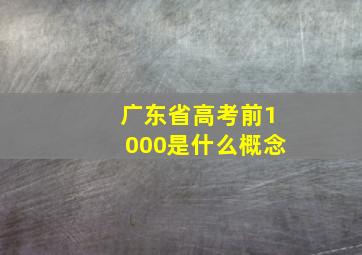 广东省高考前1000是什么概念