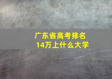 广东省高考排名14万上什么大学