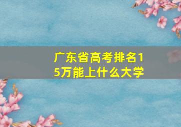 广东省高考排名15万能上什么大学