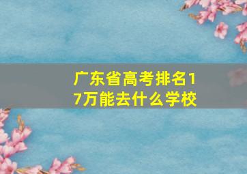 广东省高考排名17万能去什么学校