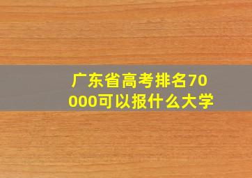 广东省高考排名70000可以报什么大学